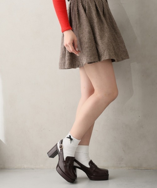 DEMETER(デメテル)の「厚底 プラットフォーム スリングバック ローファーパンプス(パンプス・レディース・ダークブラウン/ブラック・M/S/L)」の15枚目の写真
