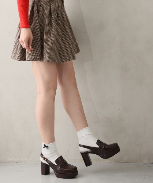 DEMETER(デメテル)の「厚底 プラットフォーム スリングバック ローファーパンプス(パンプス・レディース・ダークブラウン/ブラック・M/S/L)」の16枚目の写真