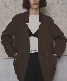 Ameri(A)MILITARY DOCKING COLLARLESS JACKET(~^[WPbg)