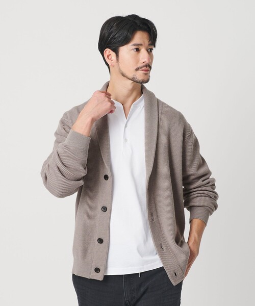 BEAUTY&YOUTH UNITED ARROWS（ビューティーアンドユースユナイテッドアローズ）の「【WEB限定 WARDROBE SMART】ウォッシャブル ショールカラー カーディガン（カーディガン/ボレロ・メンズ・ダークグレー/ライトグレー/ブラック・XL/S/M/L）」の12枚目の写真