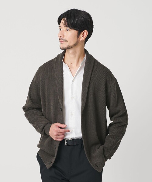 BEAUTY&YOUTH UNITED ARROWS（ビューティーアンドユースユナイテッドアローズ）の「【WEB限定 WARDROBE SMART】ウォッシャブル ショールカラー カーディガン（カーディガン/ボレロ・メンズ・ダークグレー/ライトグレー/ブラック・XL/S/M/L）」の14枚目の写真