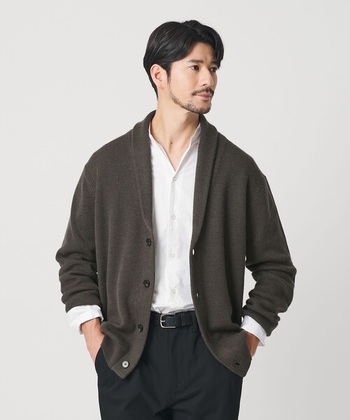 BEAUTY&YOUTH UNITED ARROWS（ビューティーアンドユースユナイテッドアローズ）の「【WEB限定 WARDROBE SMART】ウォッシャブル ショールカラー カーディガン（カーディガン/ボレロ・メンズ・ダークグレー/ライトグレー/ブラック・XL/S/M/L）」の17枚目の写真