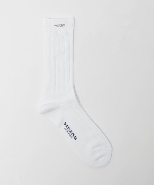 BEAUTY&YOUTH UNITED ARROWS(ビューティーアンドユースユナイテッドアローズ)の「シルケット リブ レギュラー ソックス(ソックス/靴下・メンズ・ダークブラウン/ホワイト/ブラック/その他1・FREE)」の2枚目の写真