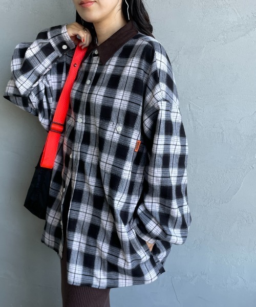 UNIVERSAL OVERALL（ユニバーサルオーバーオール）の「[UNIVERSAL OVERALL/ユニバーサルオーバーオール] 別注 ビッグシルエットパジャマシャツ（シャツ/ブラウス・レディース・ブラック/グリーン/イエロー・M/L/XL）」の10枚目の写真