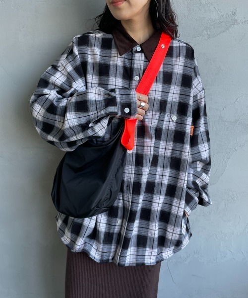 UNIVERSAL OVERALL（ユニバーサルオーバーオール）の「[UNIVERSAL OVERALL/ユニバーサルオーバーオール] 別注 ビッグシルエットパジャマシャツ（シャツ/ブラウス・レディース・ブラック/グリーン/イエロー・M/L/XL）」の11枚目の写真