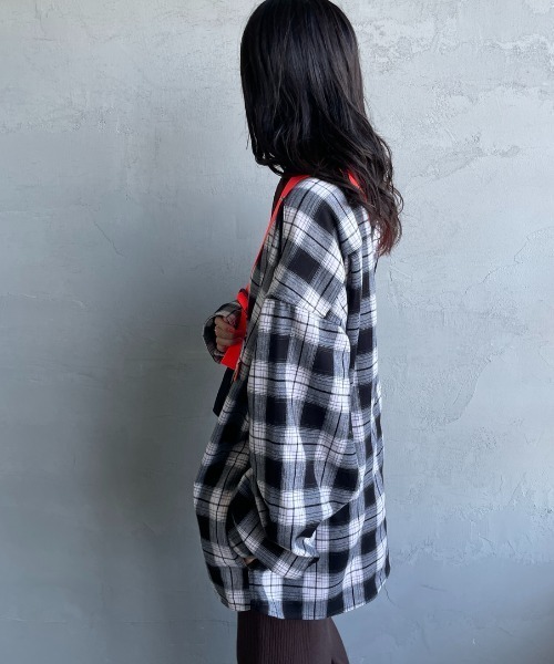 UNIVERSAL OVERALL（ユニバーサルオーバーオール）の「[UNIVERSAL OVERALL/ユニバーサルオーバーオール] 別注 ビッグシルエットパジャマシャツ（シャツ/ブラウス・レディース・ブラック/グリーン/イエロー・M/L/XL）」の12枚目の写真