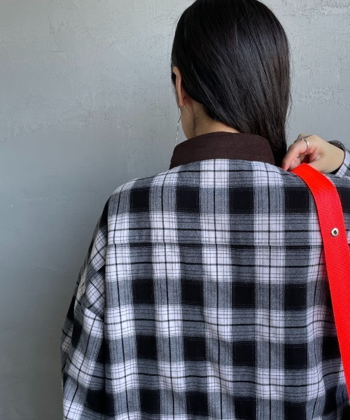 UNIVERSAL OVERALL（ユニバーサルオーバーオール）の「[UNIVERSAL OVERALL/ユニバーサルオーバーオール] 別注 ビッグシルエットパジャマシャツ（シャツ/ブラウス・レディース・ブラック/グリーン/イエロー・M/L/XL）」の18枚目の写真