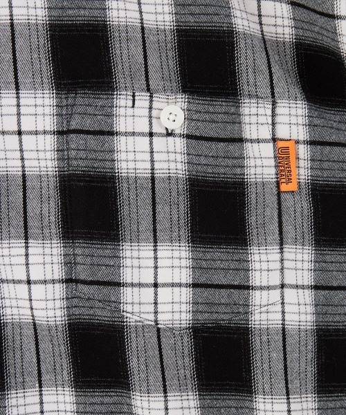 UNIVERSAL OVERALL（ユニバーサルオーバーオール）の「[UNIVERSAL OVERALL/ユニバーサルオーバーオール] 別注 ビッグシルエットパジャマシャツ（シャツ/ブラウス・レディース・ブラック/グリーン/イエロー・M/L/XL）」の4枚目の写真