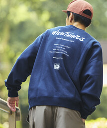 限定展開 WILD THINGS×FREAK'S STORE/ワイルドシングス 別注 ビッグシルエット リフレクターバックプリント スウェット /