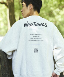 限定展開 WILD THINGS×FREAK'S STORE/ワイルドシングス 別注 ビッグシルエット リフレクターバックプリント スウェット /