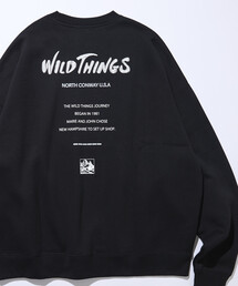 限定展開 WILD THINGS×FREAK'S STORE/ワイルドシングス 別注 ビッグシルエット リフレクターバックプリント スウェット /