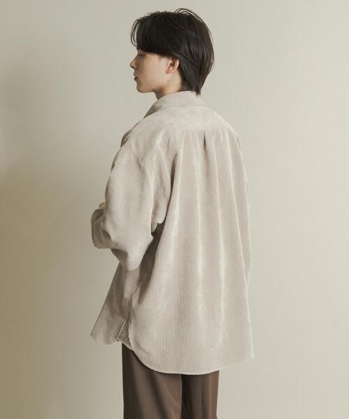 SENSE OF PLACE by URBAN RESEARCH（センスオブプレイスバイアーバンリサーチ）の「『ユニセックス』ウォッシュドコーデュロイロングスリーブシャツ（シャツ/ブラウス・メンズ・グリーン/ブラック/ライトベージュ/ブラウン・LARGE/MEDIUM）」の15枚目の写真