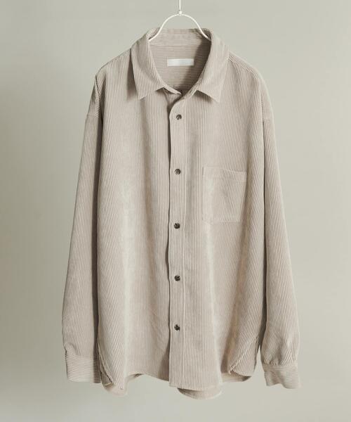 SENSE OF PLACE by URBAN RESEARCH（センスオブプレイスバイアーバンリサーチ）の「『ユニセックス』ウォッシュドコーデュロイロングスリーブシャツ（シャツ/ブラウス・メンズ・グリーン/ブラック/ライトベージュ/ブラウン・LARGE/MEDIUM）」の16枚目の写真