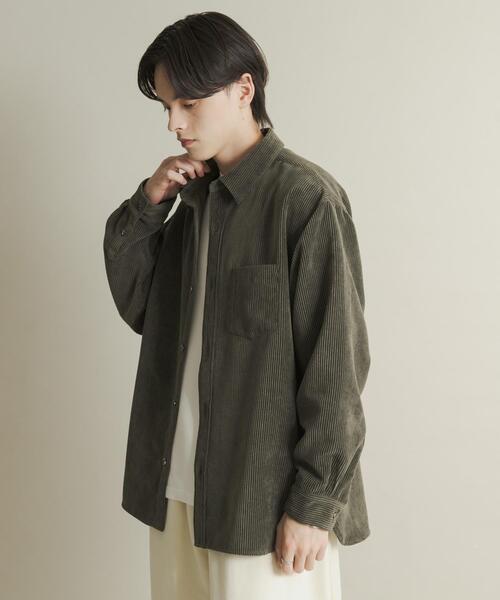 SENSE OF PLACE by URBAN RESEARCH（センスオブプレイスバイアーバンリサーチ）の「『ユニセックス』ウォッシュドコーデュロイロングスリーブシャツ（シャツ/ブラウス・メンズ・グリーン/ブラック/ライトベージュ/ブラウン・LARGE/MEDIUM）」の20枚目の写真