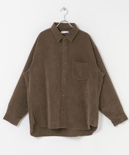 SENSE OF PLACE by URBAN RESEARCH（センスオブプレイスバイアーバンリサーチ）の「『ユニセックス』ウォッシュドコーデュロイロングスリーブシャツ（シャツ/ブラウス・メンズ・グリーン/ブラック/ライトベージュ/ブラウン・LARGE/MEDIUM）」の10枚目の写真