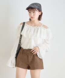 mline | [mline]シャギーフリル オフショルブラウス(シャツ/ブラウス)