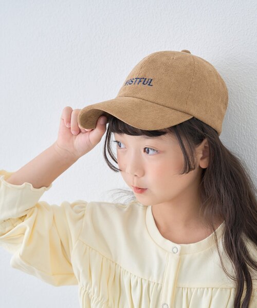 CIAOPANIC TYPY（チャオパニックティピー）の「【KIDS】アソート柄刺繍コーデュロイキャップ（ハット・キッズ・キャメル/ネイビー/サックスブルー・ONE SIZE）」の9枚目の写真