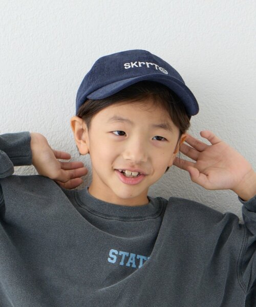 CIAOPANIC TYPY（チャオパニックティピー）の「【KIDS】アソート柄刺繍コーデュロイキャップ（ハット・キッズ・キャメル/ネイビー/サックスブルー・ONE SIZE）」の12枚目の写真