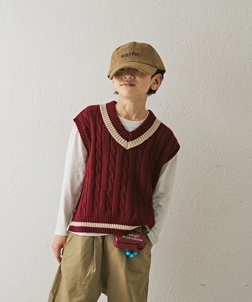 CIAOPANIC TYPY（チャオパニックティピー）の「【KIDS】アソート柄刺繍コーデュロイキャップ（ハット・キッズ・キャメル/ネイビー/サックスブルー・ONE SIZE）」の16枚目の写真