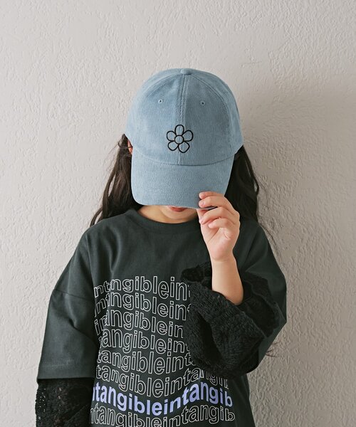 CIAOPANIC TYPY（チャオパニックティピー）の「【KIDS】アソート柄刺繍コーデュロイキャップ（ハット・キッズ・キャメル/ネイビー/サックスブルー・ONE SIZE）」の21枚目の写真