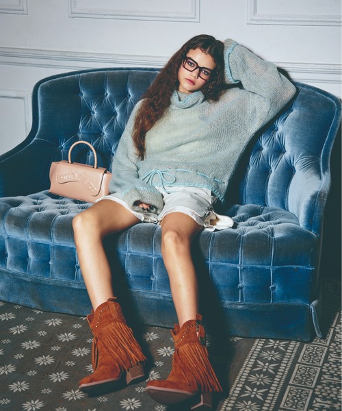 ANNA SUI NYC（アナ スイ エヌ ワイ シー）の「ダブルモヘアタートルニット（ニット/セーター・レディース・ミント/ピンク・FREE）」の4枚目の写真