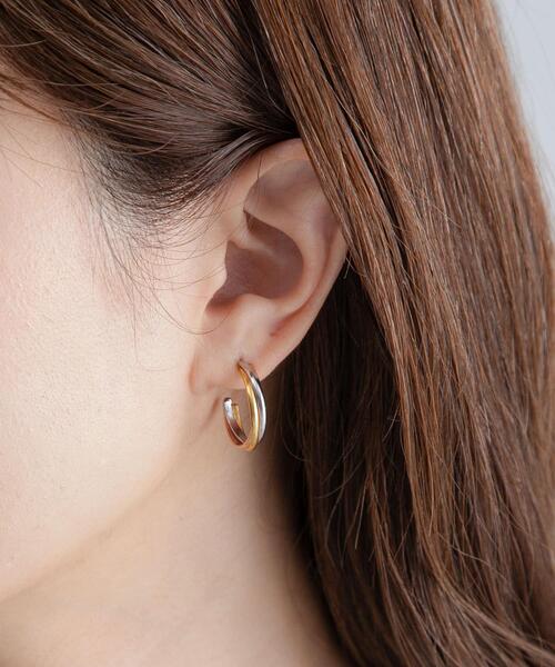 URBAN RESEARCH Sonny Label(アーバンリサーチサニーレーベル)の「ステンレスツートーンピアス(ピアス(両耳用)・レディース・ゴールド・ONE)」の3枚目の写真