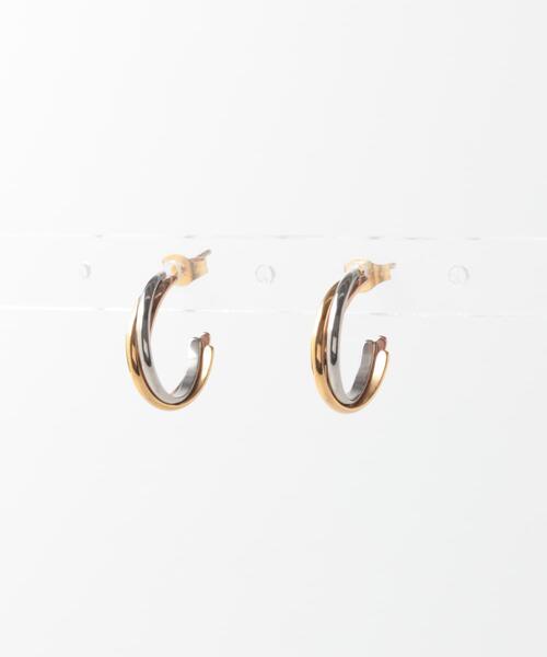 URBAN RESEARCH Sonny Label(アーバンリサーチサニーレーベル)の「ステンレスツートーンピアス(ピアス(両耳用)・レディース・ゴールド・ONE)」の4枚目の写真