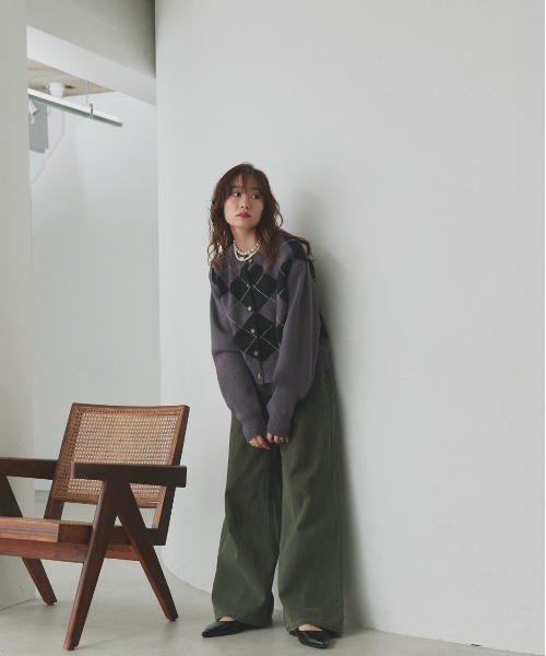 セール】アーガイル ニットカーディガン（ニット/セーター）｜ad thie