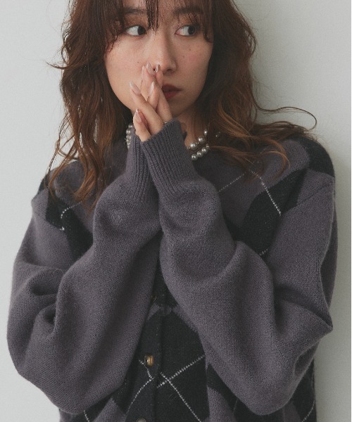 セール】アーガイル ニットカーディガン（ニット/セーター）｜ad thie