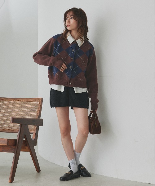 ad thie(アドティエ)の「アーガイル ニットカーディガン(ニット/セーター・レディース・ブルー/グレー/ブラウン・FREE)」の18枚目の写真