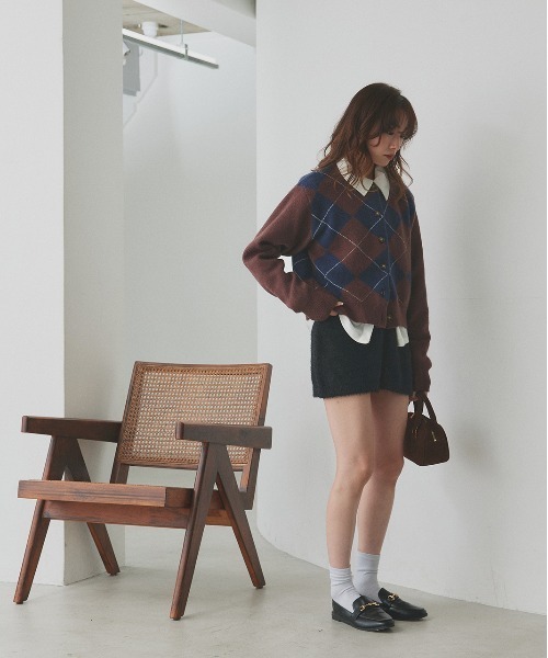 ad thie(アドティエ)の「アーガイル ニットカーディガン(ニット/セーター・レディース・ブルー/グレー/ブラウン・FREE)」の19枚目の写真