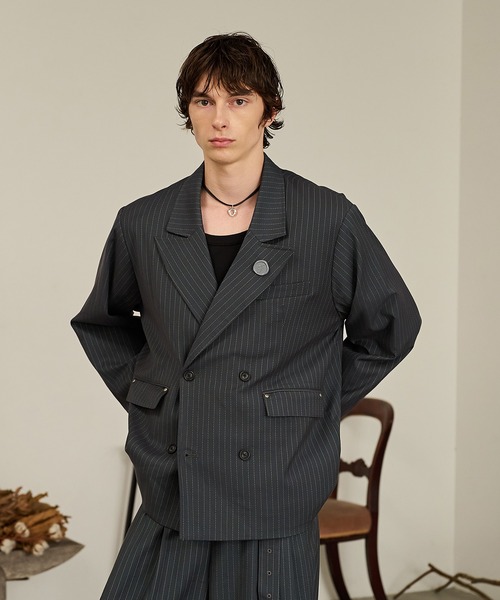 Striped Double-Breasted Jacket /ストライプダブルブレストジャケット