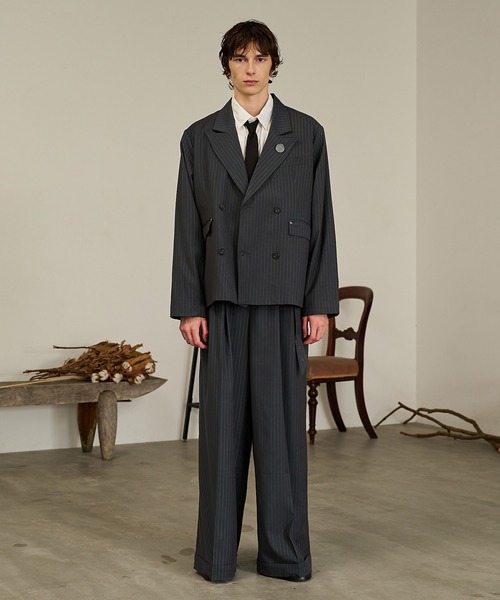 Striped Double-Breasted Jacket /ストライプダブルブレストジャケット