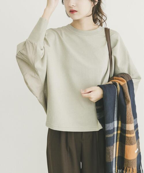 ITEMS URBANRESEARCH（アイテムズ アーバンリサーチ）の「裏毛ドッキングプルオーバー（Tシャツ/カットソー・レディース・モカ/ライトベージュ/ブラック・FREE）」の3枚目の写真