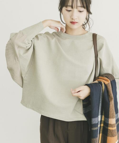 ITEMS URBANRESEARCH（アイテムズ アーバンリサーチ）の「裏毛ドッキングプルオーバー（Tシャツ/カットソー・レディース・モカ/ライトベージュ/ブラック・FREE）」の4枚目の写真