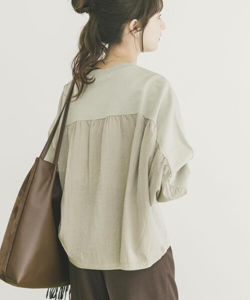 ITEMS URBANRESEARCH（アイテムズ アーバンリサーチ）の「裏毛ドッキングプルオーバー（Tシャツ/カットソー・レディース・モカ/ライトベージュ/ブラック・FREE）」の6枚目の写真