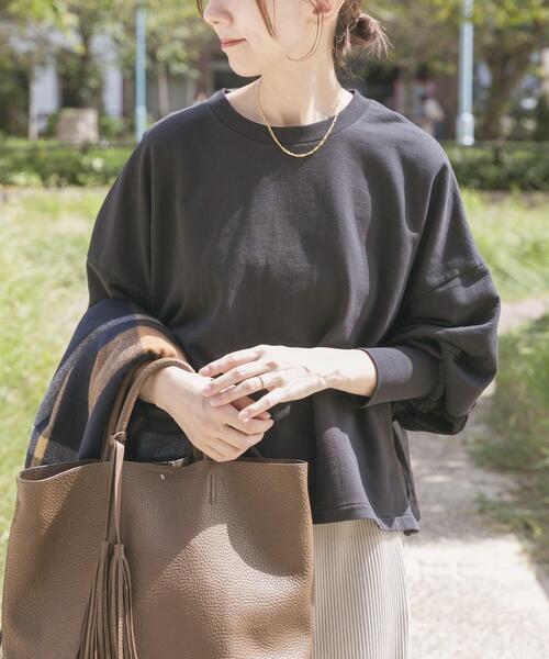 ITEMS URBANRESEARCH（アイテムズ アーバンリサーチ）の「裏毛ドッキングプルオーバー（Tシャツ/カットソー・レディース・モカ/ライトベージュ/ブラック・FREE）」の11枚目の写真