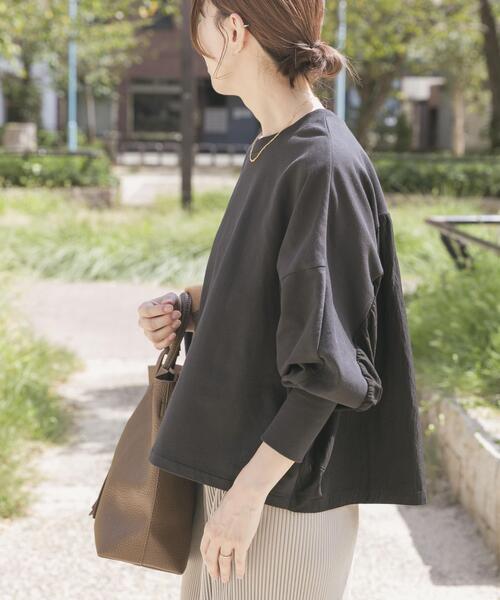 ITEMS URBANRESEARCH（アイテムズ アーバンリサーチ）の「裏毛ドッキングプルオーバー（Tシャツ/カットソー・レディース・モカ/ライトベージュ/ブラック・FREE）」の12枚目の写真