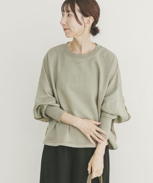 ITEMS URBANRESEARCH(アイテムズ アーバンリサーチ)の「裏毛ドッキングプルオーバー(Tシャツ/カットソー・レディース・ブラック/ライトベージュ/モカ・FREE)」の15枚目の写真
