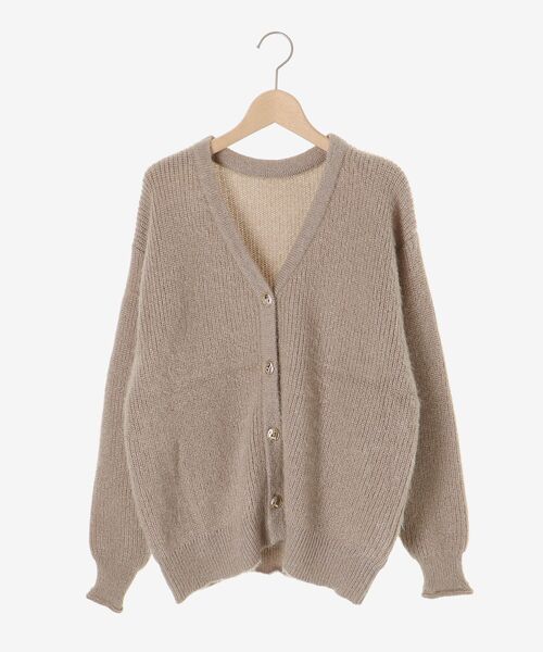 le.coeur blanc（ルクールブラン）の「《手洗い可能》ラメシャギーニットカーデ（カーディガン/ボレロ・レディース・ピンク/ベージュ/グレー/ライトブルー・38）」の5枚目の写真