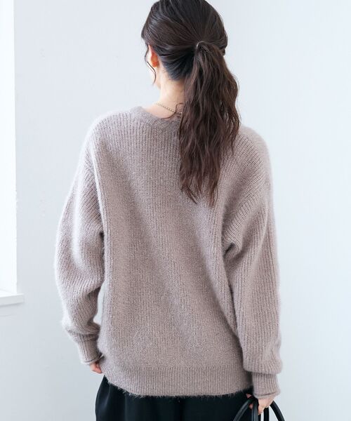 le.coeur blanc（ルクールブラン）の「《手洗い可能》ラメシャギーニットカーデ（カーディガン/ボレロ・レディース・ピンク/ベージュ/グレー/ライトブルー・38）」の13枚目の写真