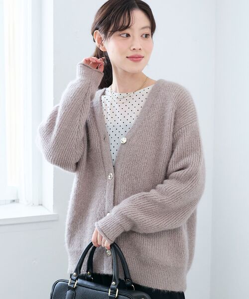 le.coeur blanc（ルクールブラン）の「《手洗い可能》ラメシャギーニットカーデ（カーディガン/ボレロ・レディース・ピンク/ベージュ/グレー/ライトブルー・38）」の15枚目の写真