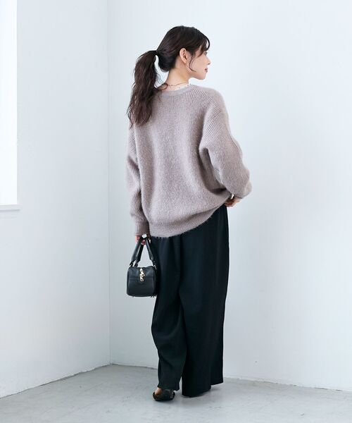 le.coeur blanc（ルクールブラン）の「《手洗い可能》ラメシャギーニットカーデ（カーディガン/ボレロ・レディース・ピンク/ベージュ/グレー/ライトブルー・38）」の19枚目の写真