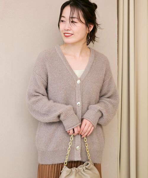 le.coeur blanc（ルクールブラン）の「《手洗い可能》ラメシャギーニットカーデ（カーディガン/ボレロ・レディース・ピンク/ベージュ/グレー/ライトブルー・38）」の20枚目の写真