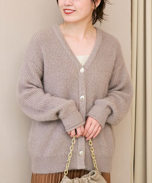 le.coeur blanc（ルクールブラン）の「《手洗い可能》ラメシャギーニットカーデ（カーディガン/ボレロ・レディース・ピンク/ベージュ/グレー/ライトブルー・38）」の21枚目の写真