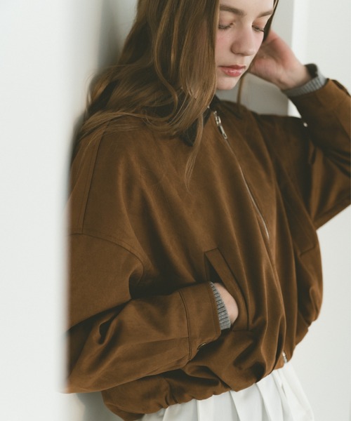 VANNIE U（ヴァニーユー）の「レザーカラースウェードジップブルゾン（ブルゾン・レディース・ブラウン/ダークブラウン・FREE）」の17枚目の写真