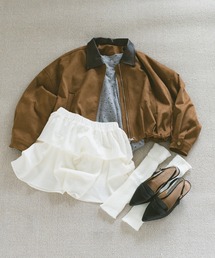 Auntie Rosa（アンティローザ）の「レザーカラースウェードジップブルゾン（ブルゾン）」