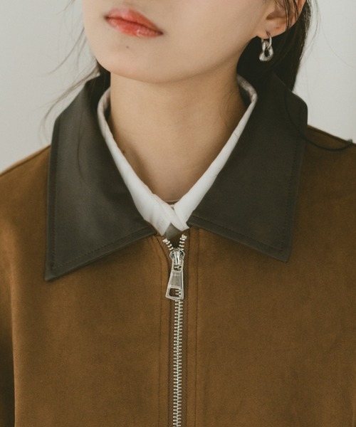 VANNIE U（ヴァニーユー）の「レザーカラースウェードジップブルゾン（ブルゾン・レディース・ブラウン/ダークブラウン・FREE）」の11枚目の写真