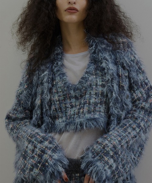 TWEED FRINGE KNIT TOPS（ニット/セーター）｜Ameri（アメリ）の
