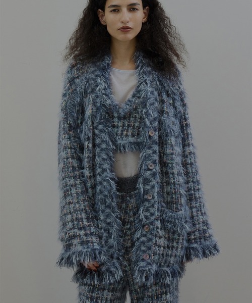 TWEED FRINGE KNIT TOPS（ニット/セーター）｜Ameri（アメリ）の